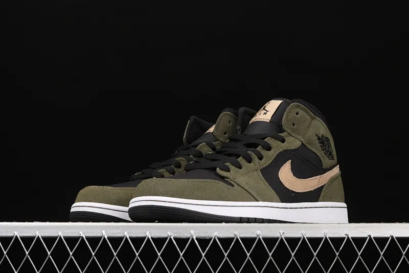 All Categories Air Jordan Jordan Series Basketball Shoes Air Jordan 1 Mid Air Jordan 1 Mid AJ1 Joe 1 Army Green Mid-top Versatile Casual Sports Shoes BQ6472-030